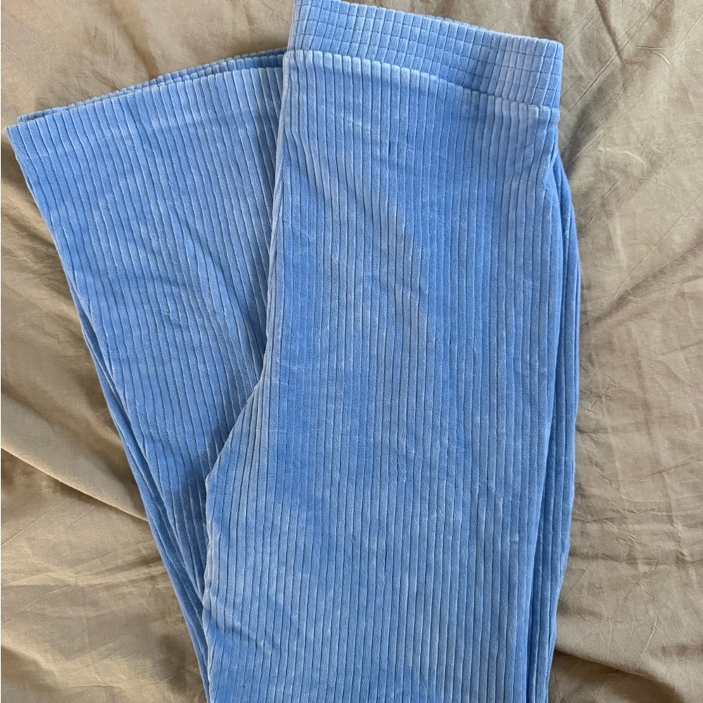 Aerie Light Blue Velour Lounge Pants • NWOT • L